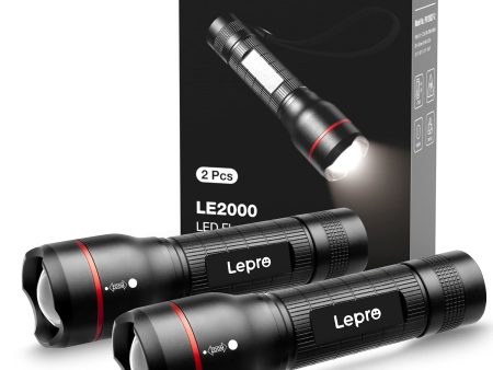 Linterna LED de alta potencia Lepro LE2000, 5 modos, impermeable, con zoom para acampar y emergencias, 2 unidades Embalaje Deteriorado Online