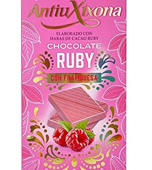 Antiu Xixona Chocolates Premium - Chocolate Ruby con Frambuesa - Sabor Suave y Tierno - Receta Original - Textura Cremosa - Tableta de Chocolate Ruby 100g (Cad: 30 09 2024) Online now