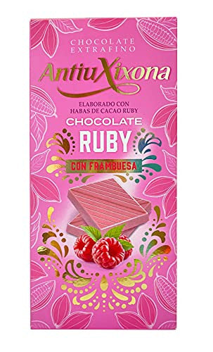 Antiu Xixona Chocolates Premium - Chocolate Ruby con Frambuesa - Sabor Suave y Tierno - Receta Original - Textura Cremosa - Tableta de Chocolate Ruby 100g (Cad: 30 09 2024) Online now