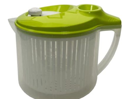 Snips Lavadora Secadora – Wash & Dry Salad | 3 litros | 19,5 x 26,5 x 19 cm| Green & White | Made in Italy, Transparente con Tapa Verde, 3 LT Embalaje Deteriorado on Sale