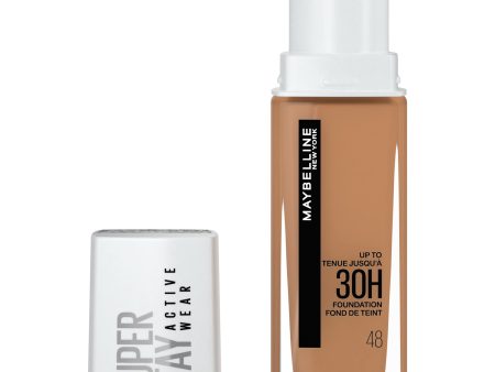 Maybelline New York, Base de maquillaje Superstay Active Wear 30H, Larga duración, Waterproof, Alta cobertura, Acabado mate. Tono 48 Sun Beige, 30 ml Embalaje Deteriorado on Sale