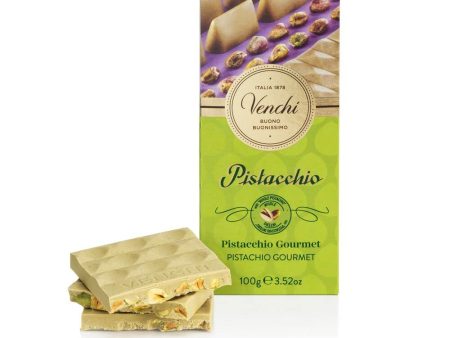 Venchi - Tableta de Chocolate con Pistacho Gourmet - Chocolate Blanco y Crema de Pistacho, 100 g - Sin Gluten (Cad: 02 07 2024) For Sale