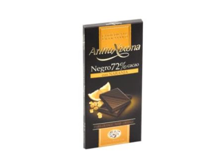 Antiu Xixona Chocolates Premium - Chocolate Negro 72% Cacao con Naranja - Sabor Intenso - Sin Gluten - Tableta de Chocolate Negro 72% Cacao con Naranja, 100 Gramos (Cad: 30 09 2024) Online