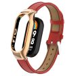 For Xiaomi Smart Band 8 Watch Band Genuine Cow Leather Sports Strap with Metal Frame Case For Cheap