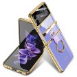 GKK for Samsung Galaxy Z Flip3 5G Electroplating Ring Kickstand Design Hard PC Phone Case with Built-in Tempered Glass Lens Film and S Pen on Sale