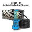 M50 5m Hard Wire 1080P HD Industrial Endoscope 8mm Lens 5   IPS Screen Borescope IP67 Waterproof Snake Camera with 6 LED Lights Hot on Sale