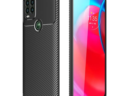 Carbon Fiber Texture Anti-Drop TPU Phone Case Cover for Motorola Moto G Stylus 5G (2021) For Sale