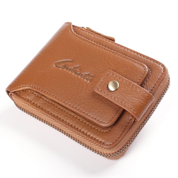 GUBINTU Retro Top Layer Cowhide Leather Men Short Wallet RFID Blocking Cards Cash Carrying Bag Online Hot Sale