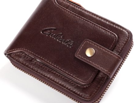 GUBINTU Retro Top Layer Cowhide Leather Men Short Wallet RFID Blocking Cards Cash Carrying Bag Online Hot Sale