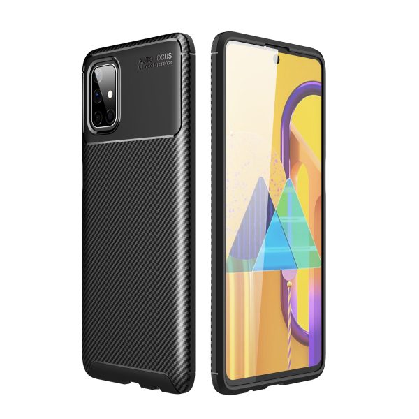 Anti-drop Carbon Fiber TPU Protective Phone Shell (Side with Fingerprint) for Samsung Galaxy M51 For Discount