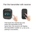 T195 Self-powered Wireless Door Bell with Time Display Remote Control Doorbell, 1 Transmitter+1 Receiver Sale