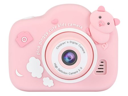 A15 Cartoon Pig 2.0 inch Screen Kids Camera Rechargeable HD Dual Lens Digital Camera Toy Sale