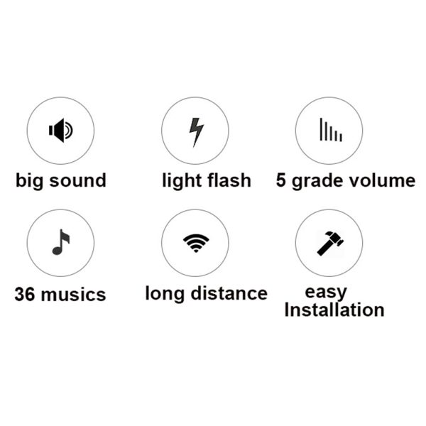 B209 Home Wireless Doorbell Colorful Light Remote Smart Calling Bell, 1 Transmitter+2 Receivers Discount