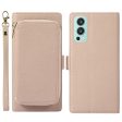 For OnePlus Nord 2 5G Magnetic Detachable Zipper Card Bag 2-in-1 Litchi Texture PU Leather Cover Overall Coverage Phone Stand Wallet Case with Strap Online