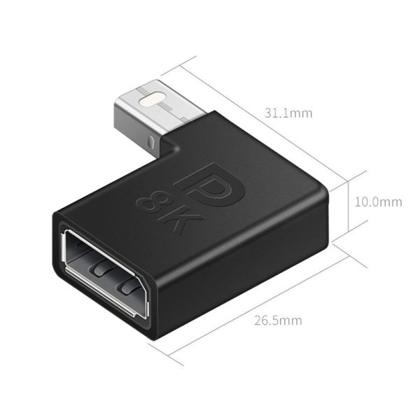 DisplayPort DP Female to Mini DP Male Adapter 90 Degree DP 1.4 8K Converter for Notebook Projector Online now