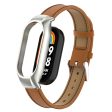 For Xiaomi Smart Band 8 Watch Band Genuine Cow Leather Sports Strap with Metal Frame Case For Cheap