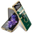 GKK for Samsung Galaxy Z Flip3 5G Electroplating Ring Kickstand Design Hard PC Phone Case with Built-in Tempered Glass Lens Film and S Pen on Sale